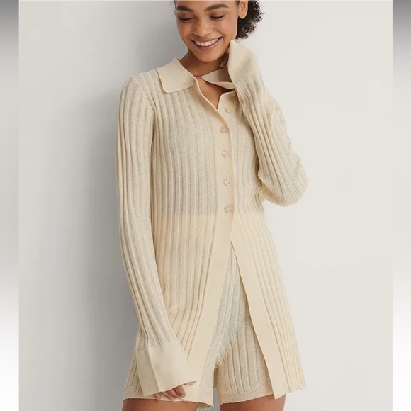 NA-KD Sweaters - NA-KD Size XS Light Knitted Ribbed‎ Long Sleeve Sweater